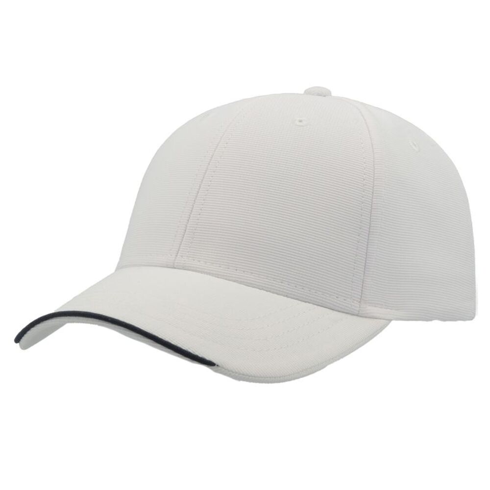 Atlantis Estoril 6 Panel Jacquard Recycled Baseball Cap / White - Picture 3 of 4